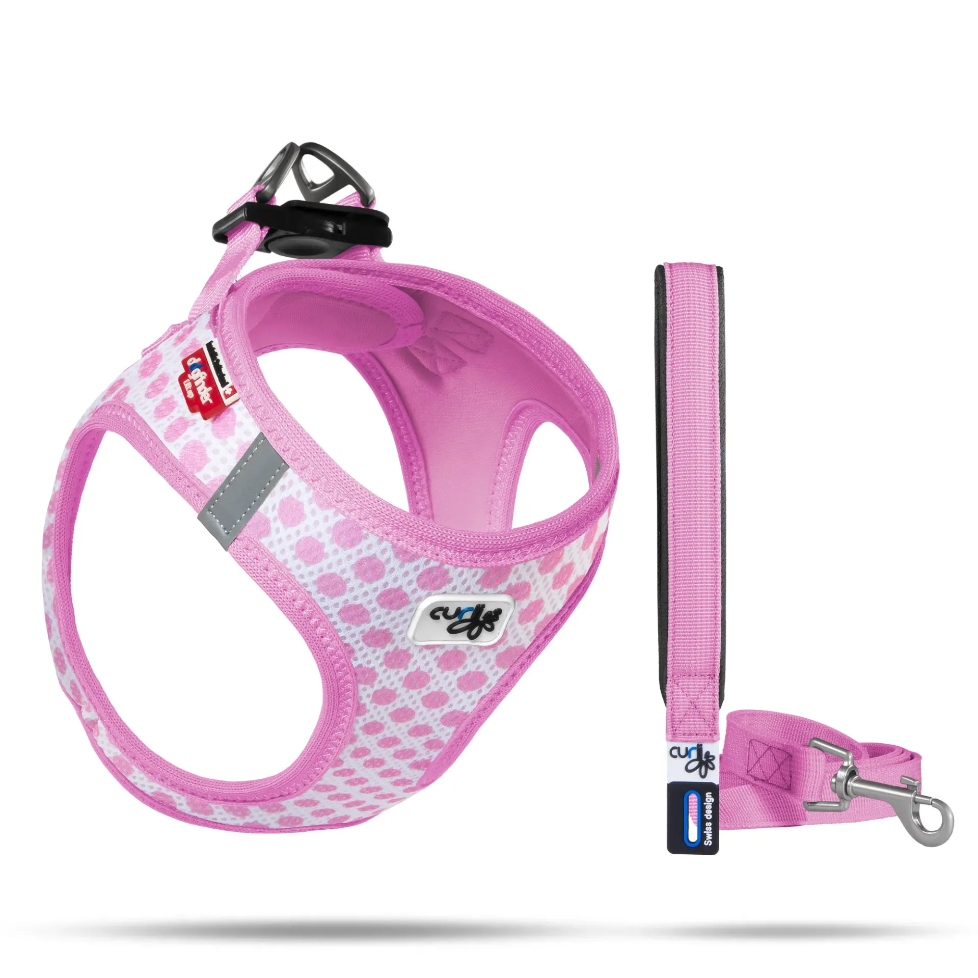 [35604] Harnais et laisse Curli Rose 3XS